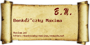 Benkóczky Maxima névjegykártya